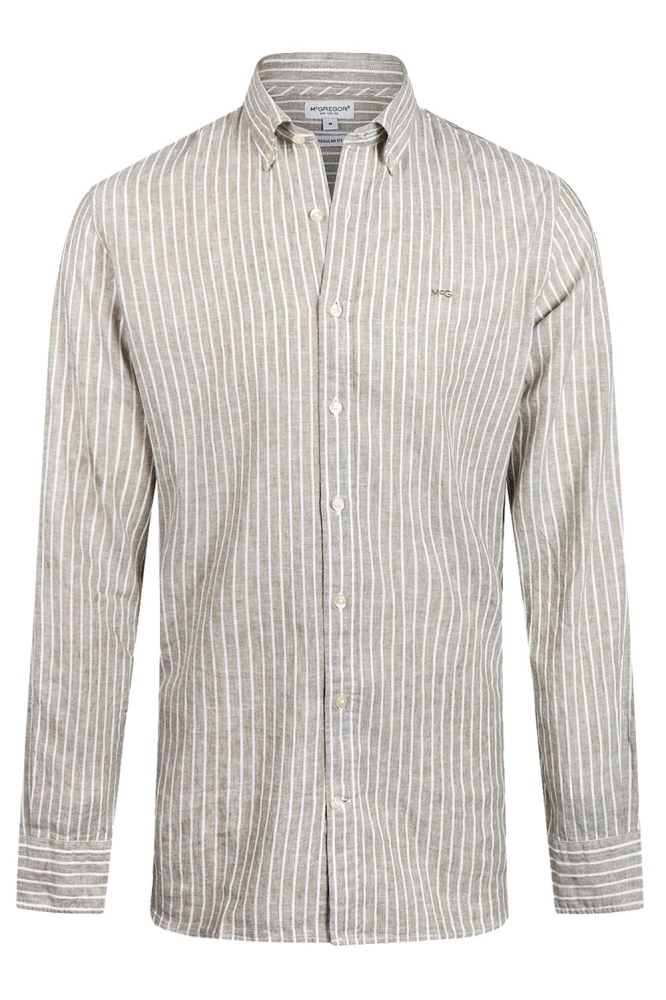 COTTON LINEN STRIPE SHIRT MM251 6001 11 5100 OLIVE